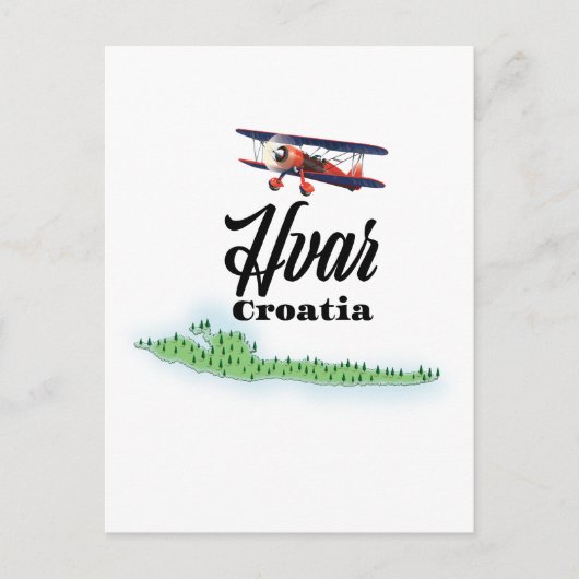 フバールクロアチアの地図 ポストカード (正面)