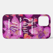 フパーソナライズされたィリピア人4:13聖書フローラ Case-Mate iPhoneケース (裏面 (横))