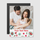 フパーソナライズされたォトクリスマスマグネットカード (正面/裏面)