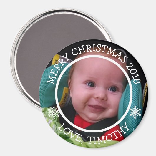 フパーソナライズされたォトクリスマス雪片磁石 マグネット (正面/裏面)