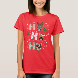 フフフ フレンチブルドッグ メリークリスマス Tシャツ