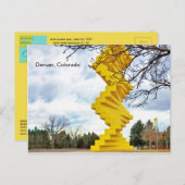 フフランスのライ・ルッキング・イエローの連接壁デンバー ポストカード (正面/裏面)