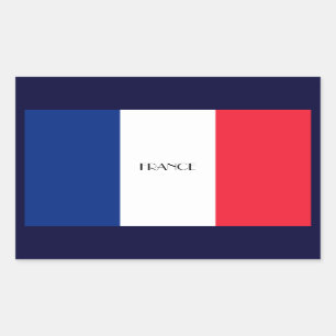 フフランスのラグステッカー 長方形シール