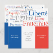 フフランスのラグ付きのテーフランスのマパーティ 招待状 (正面/裏面)