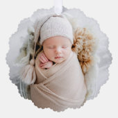 フミニマルモダンル写真初めてのクリスマス オーナメントカード (正面)