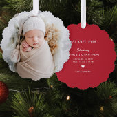 フミニマルモダンル写真初めてのクリスマス オーナメントカード