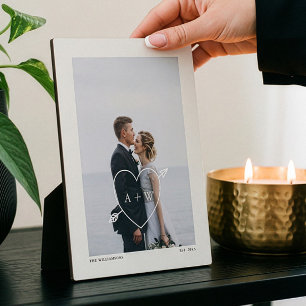 フミニマルル結婚ト写真、熱、矢印イニシャル フォトプラーク