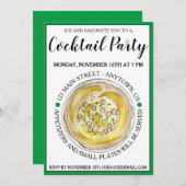 フムスひよこ地中海の豆フードカクテルパーティー 招待状 (正面/裏面)
