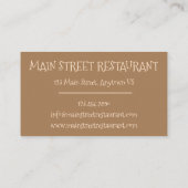 フムス家のニワトリ地中海のフードカフェ 名刺 (裏面)