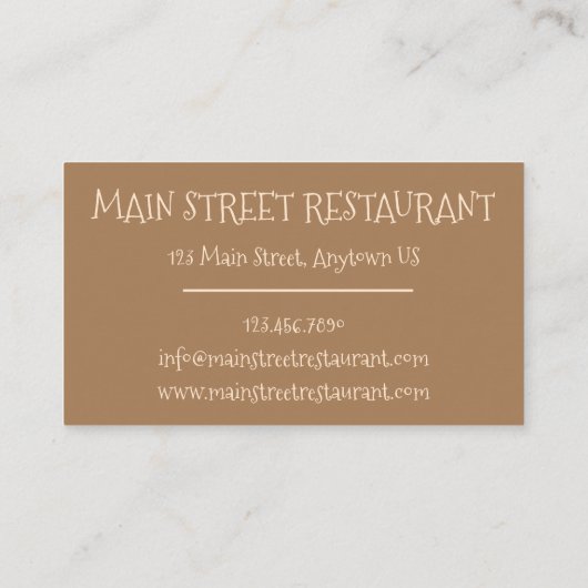 フムス家のニワトリ地中海のフードカフェ 名刺 (裏面)