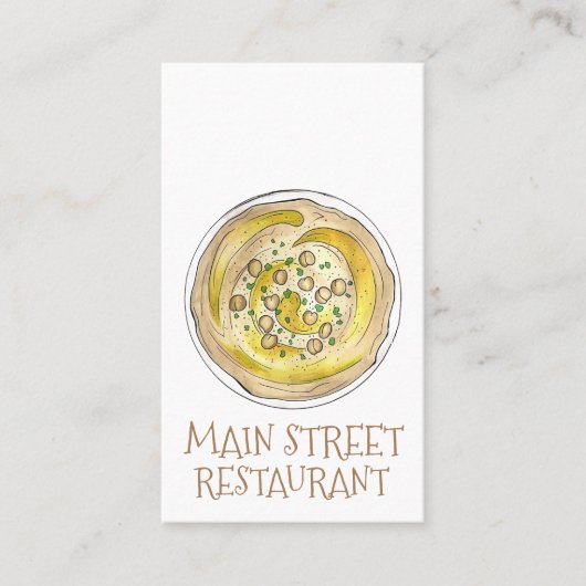 フムス家のニワトリ地中海のフードカフェ 名刺 (正面)