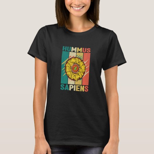 フムス・サピエンス  ヴィーガン 菜食主義者 ヴィーガニズム Tシャツ (正面)
