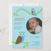 フモダンァースト誕生日フカスタムォト招待状 招待状 (正面)