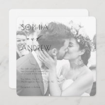 フモダンエレガントォト・オール・ライン・ワン・ホワイト結婚ズ