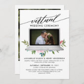 フモダンォトバ結婚ーチャルの式典 招待状 (正面/裏面)