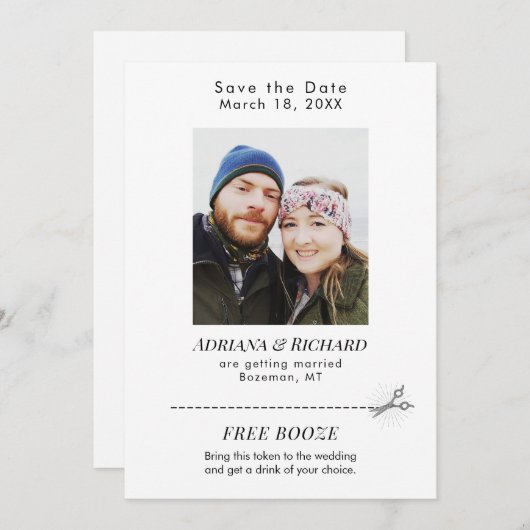 フモダンォトフリーブーズクー結婚ポンズ  セーブザデート (正面/裏面)