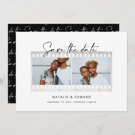 フモダンミニマルィルフレ結婚ーム写真 案内状 (正面/裏面)