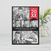 フモダンラグ卒業招待状-赤 招待状 (スタンド正面)