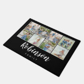 フモノグラムのォトファミリーコラージュ|黒 ドアマット (アングル)