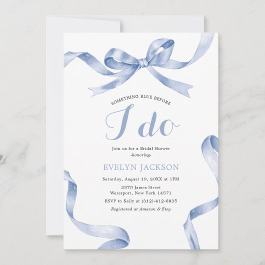 フュアーブルーボウブライダルシャワー 招待状 (正面)