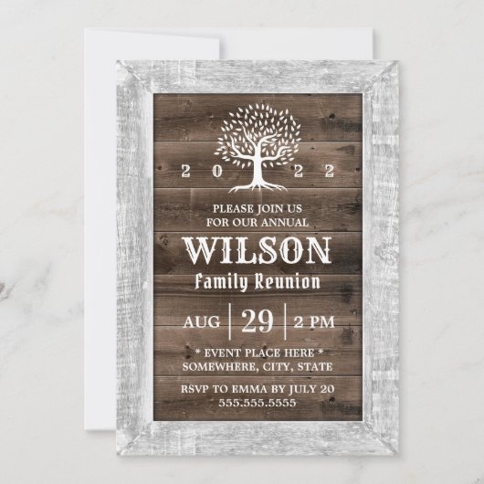 フュスティック年間ファミリー懇親会ヴィンテージ木枠 招待状 (正面)