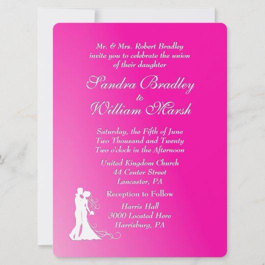 フューシャの結婚式招待状 招待状 (正面)