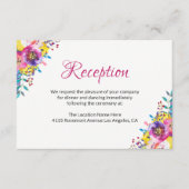 フューシャゴールド ブルーム フラワーの結婚式 披露宴 招待カード エンクロージャーカード (正面)