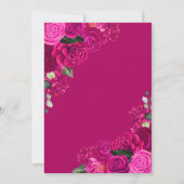 フューシャピンク ゴールド プリンセス バタフライ キンセアニエラ 招待状 (裏面)