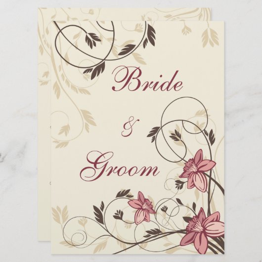 フューシャ水仙と小麦の席次表 招待状 (正面/裏面)