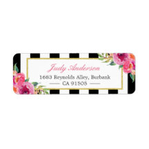 フューシャ ウォーターカラー フローラル | モダン パープル レッド ピンク