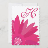 フューシャ・ガーベラ・デイジー・ウェディング・インビテーション 招待状 (裏面)