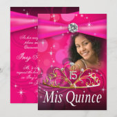 フューシャ クインツェアニェラ 15 プリンセス ティアラ フォト 招待状 (正面/裏面)