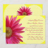 フューシャ デイジー ウェディング 招待状 (正面/裏面)
