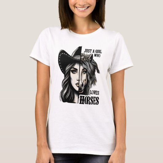 フュージョン威厳のある：馬を愛する母 Tシャツ (正面)