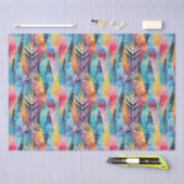 フュージョン調和カラフル：水彩ろうけつ染め絞 薄葉紙 (クラフト)