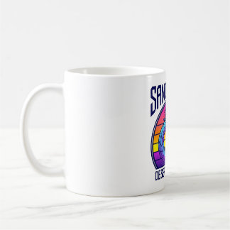 フューチャリスティックデザートワームサーフクラブシンセウェーブTシャツ コーヒーマグカップ
