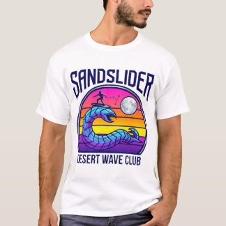 フューチャリスティックデザートワームサーフクラブシンセウェーブTシャツ Tシャツ