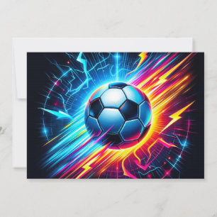 フューチャリスティック エレクトリック サッカー ボール ライトニング 案内状