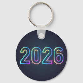 フューチャリスティック ネオン グロー 2026 両面 キーホルダー