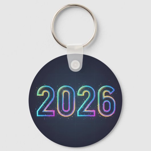 フューチャリスティック ネオン グロー 2026 両面 キーホルダー (正面)
