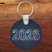 フューチャリスティック ネオン グロー 2026 両面 キーホルダー (正面)