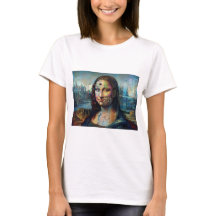 フューチャリスティック モナリザ レディース Tシャツ