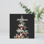 フューチャーな抽象的クリスマスモザイク3D - 招待状 (スタンド正面)