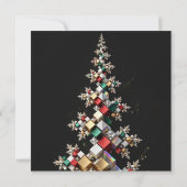 フューチャーな抽象的クリスマスモザイク3D - 招待状 (裏面)