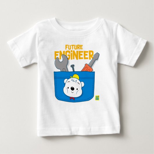フューチャーエンジニア2かわいいクマforベビー ベビーTシャツ (正面)