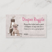 フューチャーゴルフガールベビーシャワーおむつラッフル エンクロージャーカード (正面)