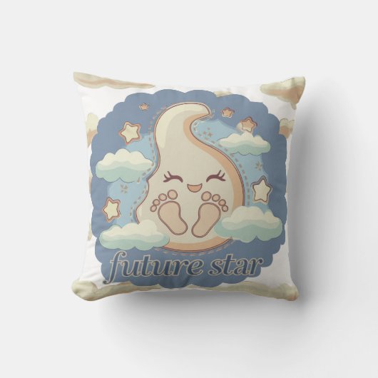 フューチャースター – ドリーミーベビー足跡 クッション (正面)