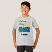 フューチャーダイバーデザイン – キッズベーシックTシャツ Tシャツ (正面フル)