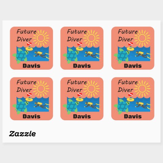 フューチャーダイバーデザイン- Square Stickers スクエアシール (シート)