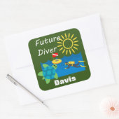 フューチャーダイバーデザイン- Square Stickers スクエアシール (封筒)